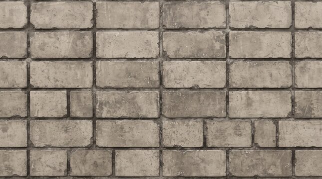 Gray Brick Wall Texture &ndash; Weathered Rectangular Masonry Background