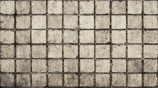 Gray Small Brick Wall Texture &ndash; Weathered Square Masonry Background