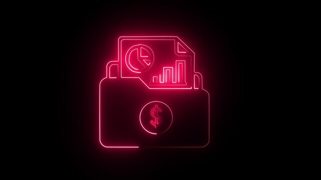 Red neon usb flash drive with clock and globe icon