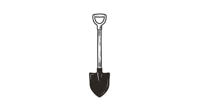 Gardening tools concept: isolated shovel illustration on white background for landscaping and agriculture design