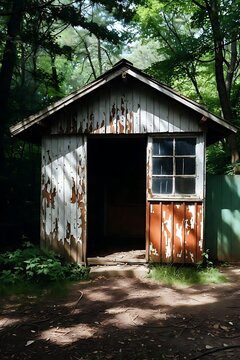 old wooden shed