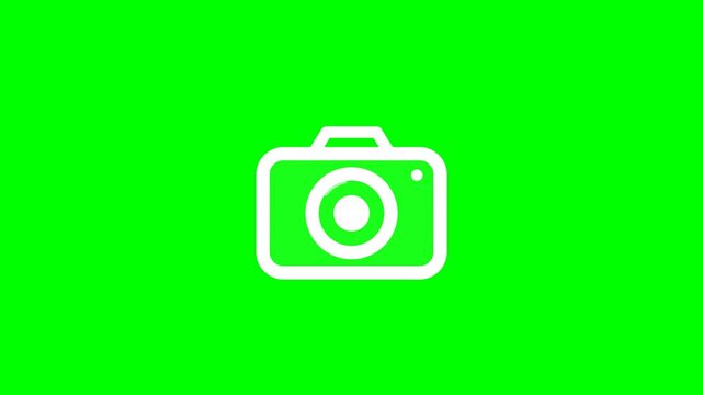 Dynamic Motion Video of Camera Icon on Green