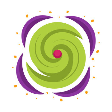 Swirling vortex with purple and orange accents