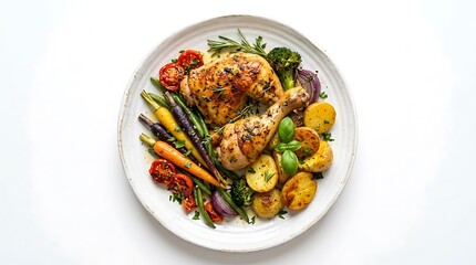 Fototapeta premium Roasted Chicken Dinner Plate