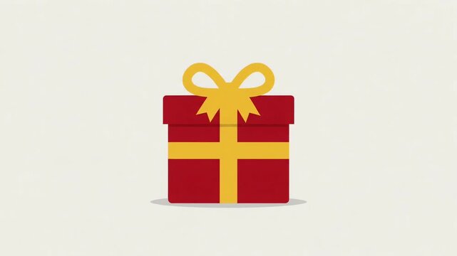 Red gift box opens slowly in this smooth festive animation clip
