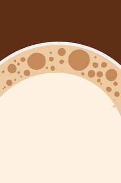 Coffee Crema and Milk Foam Abstract Background with Bubbles, Creamy Cappuccino Latte Beverage Design with Copy Space