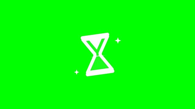 Dynamic motion of an hourglass in a vibrant green background showcasing time lapse.