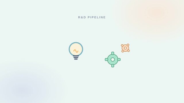 Motion infographic animation showcasing interconnected gears and icons in a dynamic digital environment.
