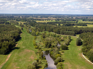 Natural landscape in the Spreewald, Drone View, Brandenburg, Germany, europe © Jana Schönknecht
