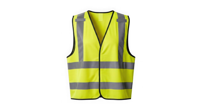 High-visibility safety vest for construction workers. Reflective neon workwear for road crews and industrial sites.