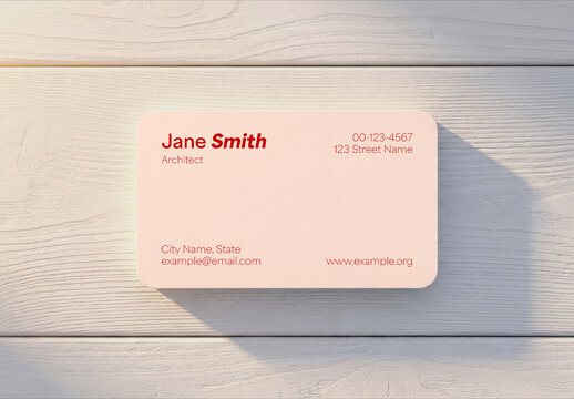 Business Card on Wood Mockup