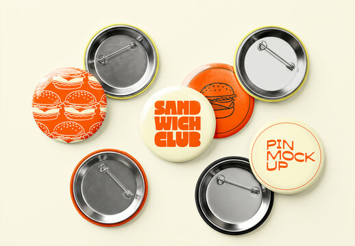Pin Badge Collection Mockup
