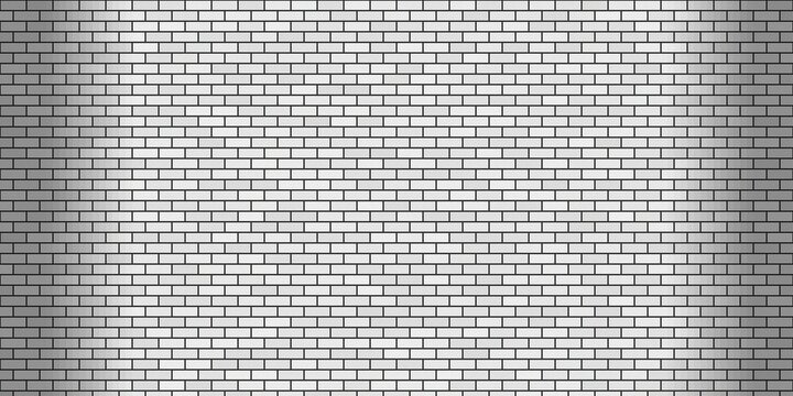Seamless white brick wall pattern with subtle lighting gradient.