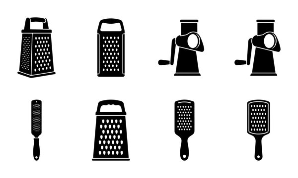 70 Kitchen Graters and Shredders Set, Culinary Tools Collection, Food Preparation Utensils, Vector Icons for Cooking and Gastronomy 100