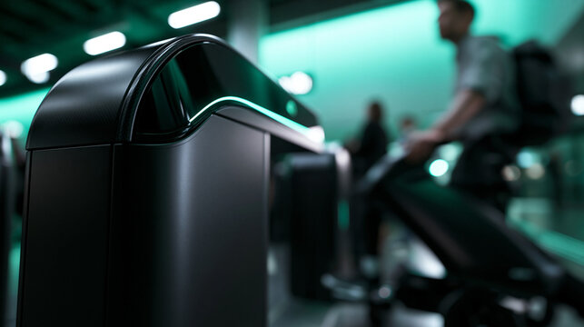 Modern Automated Turnstile Gate at Public Transit Station