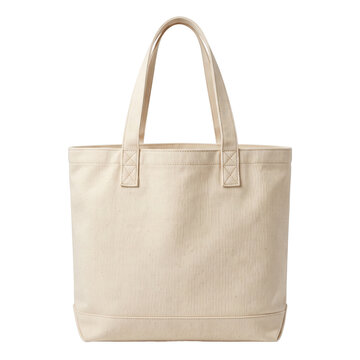 Plain beige canvas tote bag for mockup design
