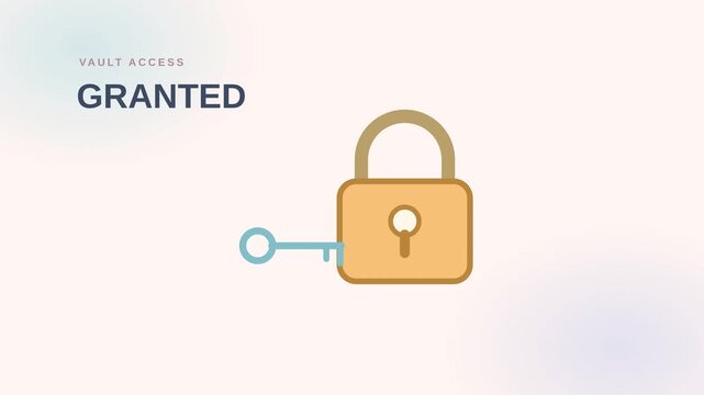 Motion of digital lock unlocking and security concept video with animated keys and padlocks.