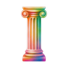 Fototapeta premium PNG Colorful Greek column with rainbow gradient design.
