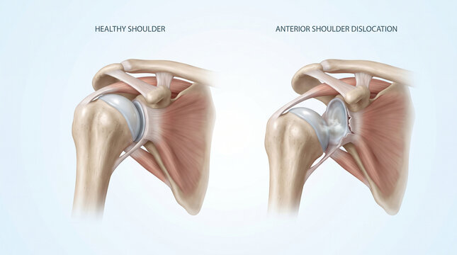 Anterior Shoulder Dislocation and Joint Injury vs Healthy Anatomy 3D
