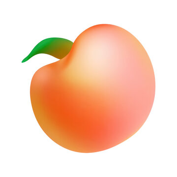 PNG Soft gradient peach illustration with green leaf