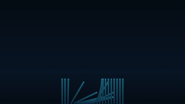 Dynamic motion of digital abstract lines and shapes in futuristic technology scene.