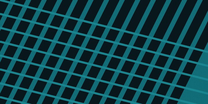 Diagonal teal grid pattern with geometric abstract lines.