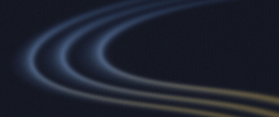 Fototapeta premium Abstract dark background featuring multiple flowing curved light beams in cool blue and warm golden tones, with soft glow, smooth transitions and an atmospheric modern aesthetic.