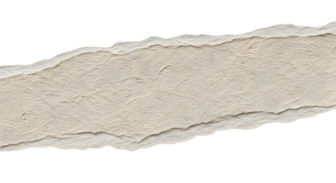 Torn paper strip with a rough uneven edge is presented against a black background tornpaper