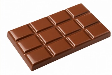 Fototapeta premium Chocolate bar segmented and resting on white background