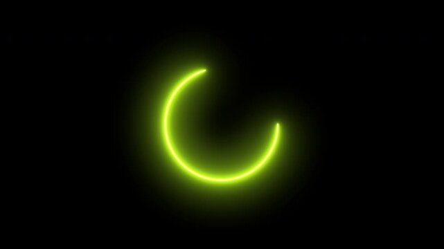 Loading bar animation; circular loading animation on a black and white background; looping spectrum animation; glowing neon light.