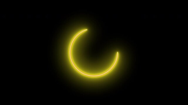Loading bar animation; circular loading animation on a black and white background; looping spectrum animation; glowing neon light.
