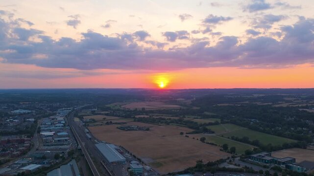 Timelapse Hyperlapse Sun Setting Over Richmond Avenue Park Reading Video
