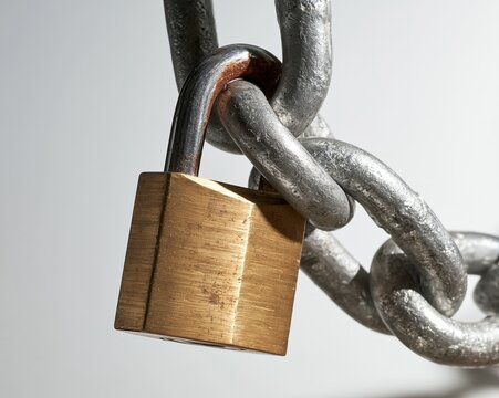 Locked Chain with Golden Lock