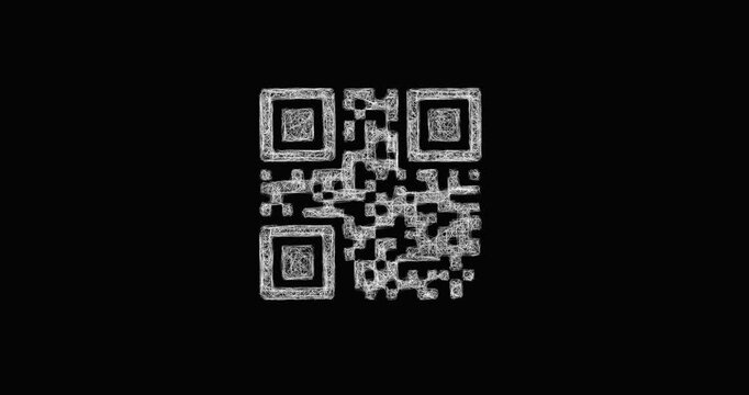 Sketch qr code icon animation - smooth progressive reveal