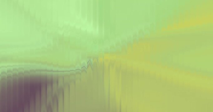 Vibrant green and yellow fluid waves ripple behind ribbed glass. Seamlessly looped abstract liquid refraction delivers serene atmosphere.