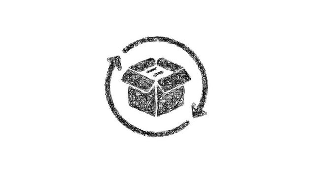 Sketch returns icon animation - smooth progressive reveal