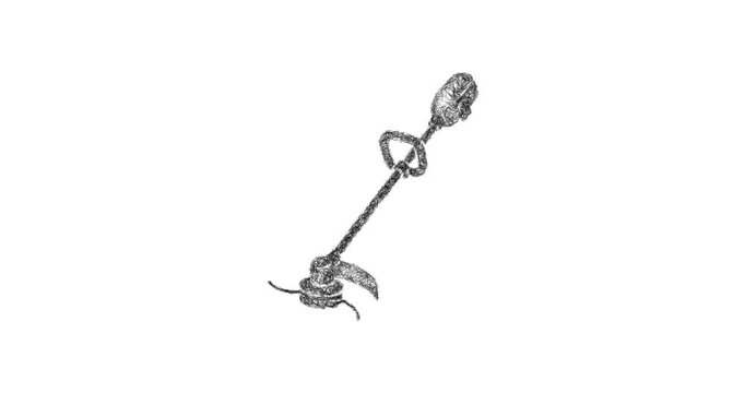 Sketch string trimmer icon animation - smooth progressive reveal