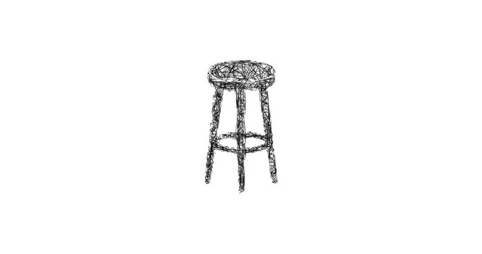 Sketch bar stool icon animation - smooth progressive reveal