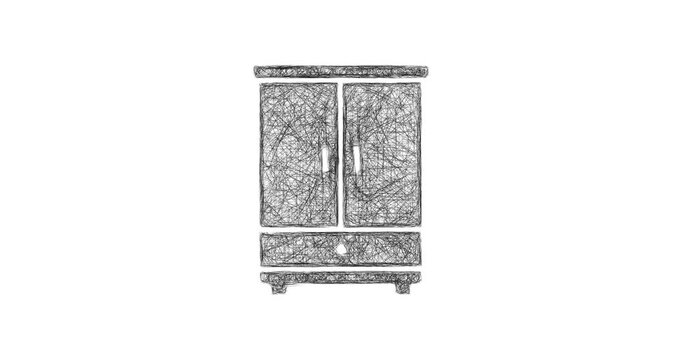 Sketch wardrobe icon animation - smooth progressive reveal