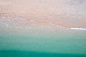 Fototapeta premium Aerial view of tropical beach and clear sea The Concept of summer vacation