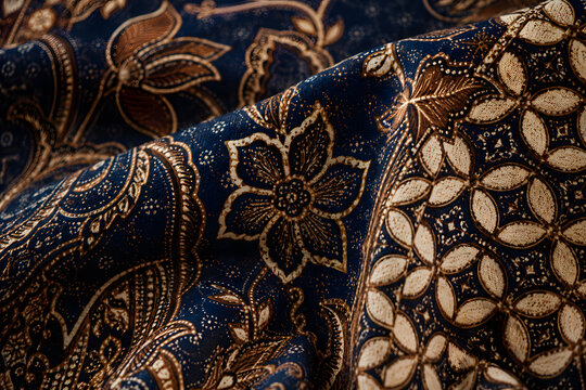 Close-up of traditional batik textile pattern
