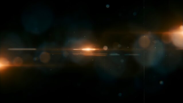 Blurred lens flare with horizontal streaks and bokeh appears dramatic