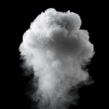 Thick white smoke cloud suspended in darkness, realistic vapor texture, atmospheric overlay