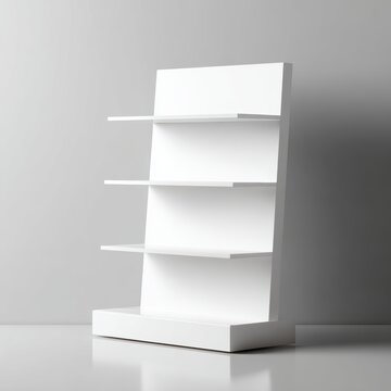 blank shelf pos stand mockup carton product display 3d render