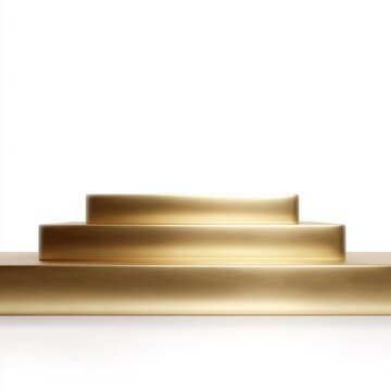 gold three tier podium stage award platform isolated transparent background