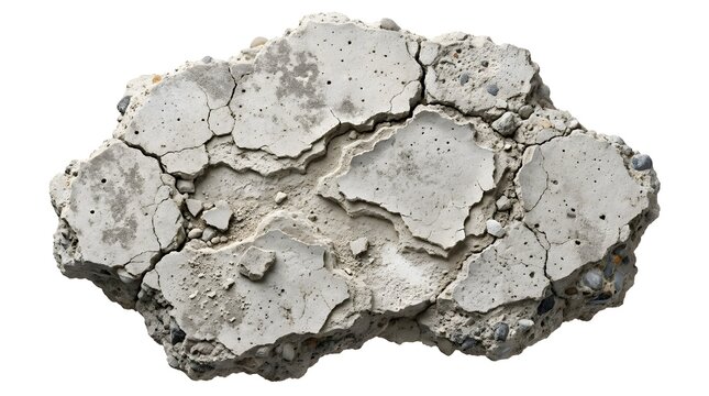 A single piece of cracked dry earth isolated on a white background representing drought and climate change