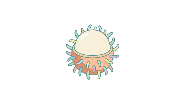 Cartoon rambutan tropical fruit illustration.