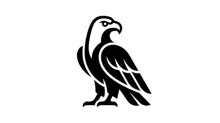Fototapeta premium Powerful eagle silhouette perched in a majestic stance.