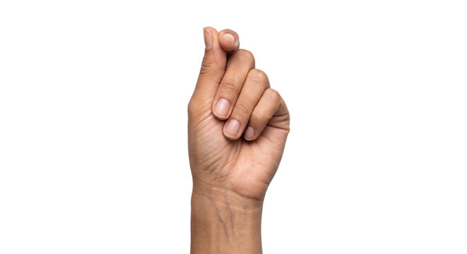 Close-up of a hand forming the letter 'K' in American Sign Language