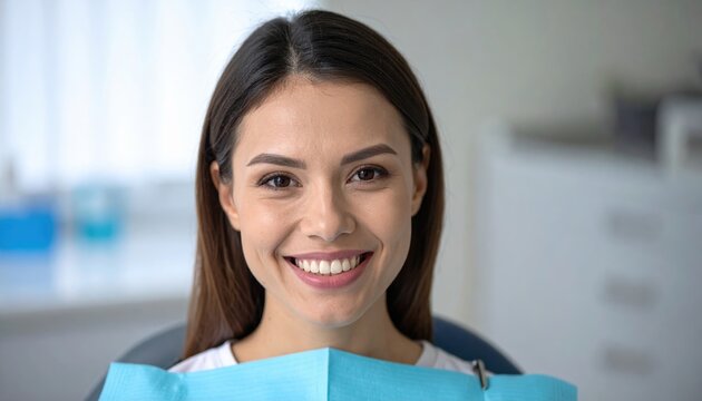 Woman smiling after dental checkup